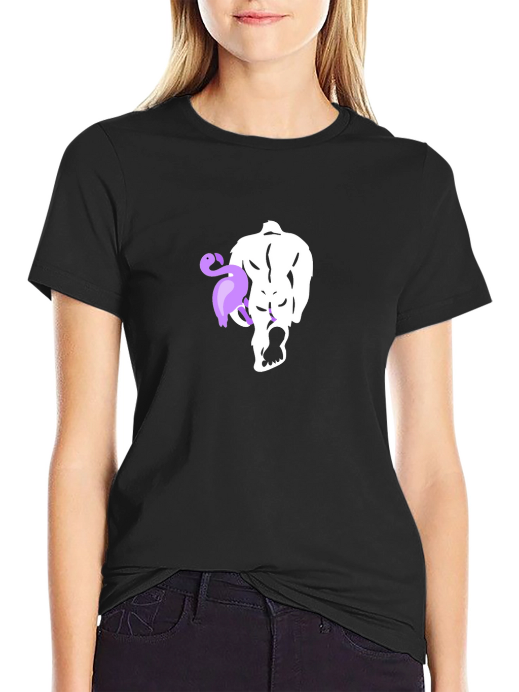 Mens Black T-Shirt with Unique Graphic Print