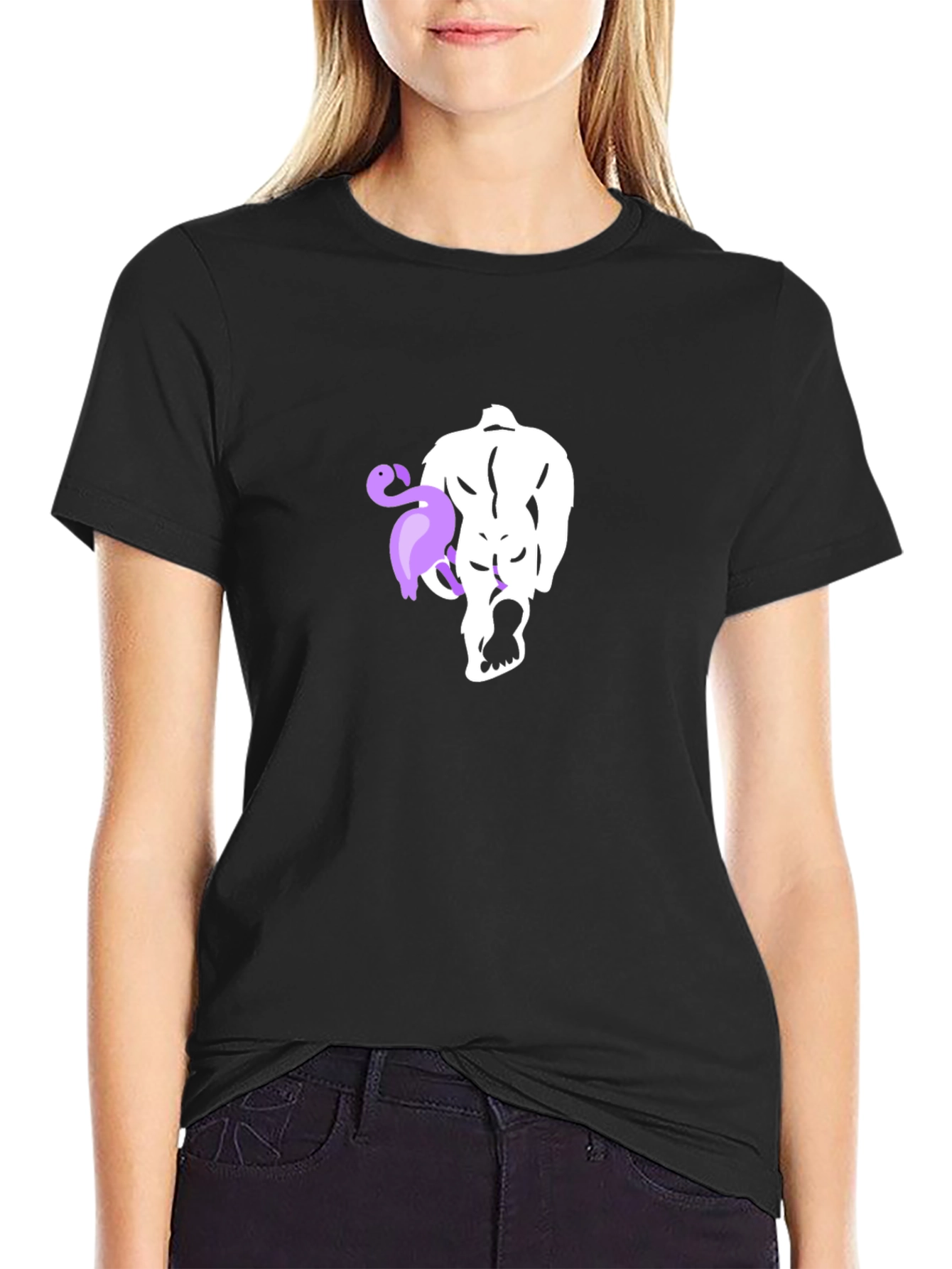 Mens Black T-Shirt with Unique Graphic Print