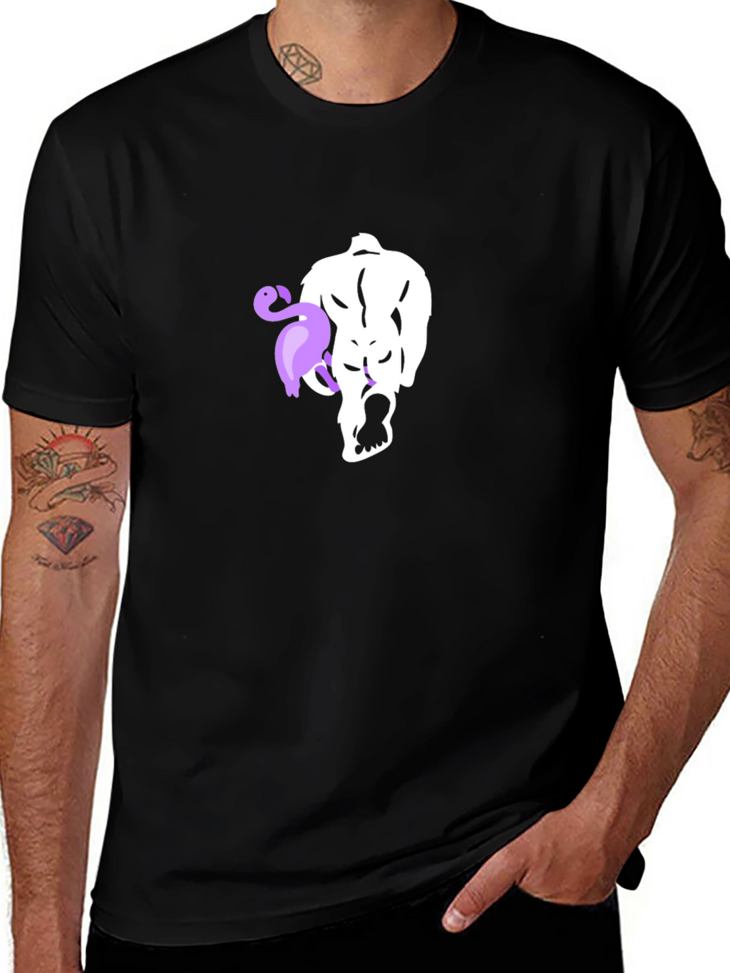 Mens Black T-Shirt with Unique Graphic Print