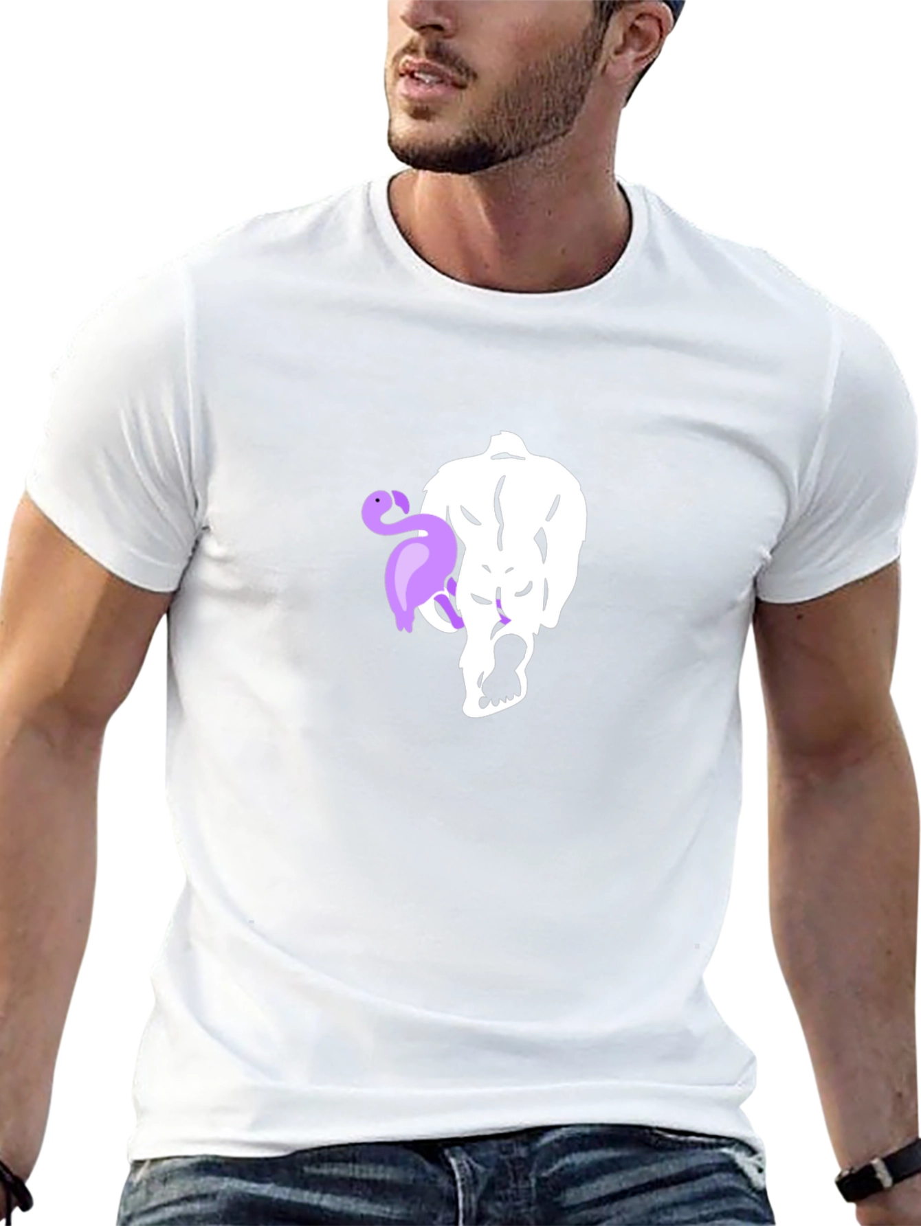 Mens Black T-Shirt with Unique Graphic Print