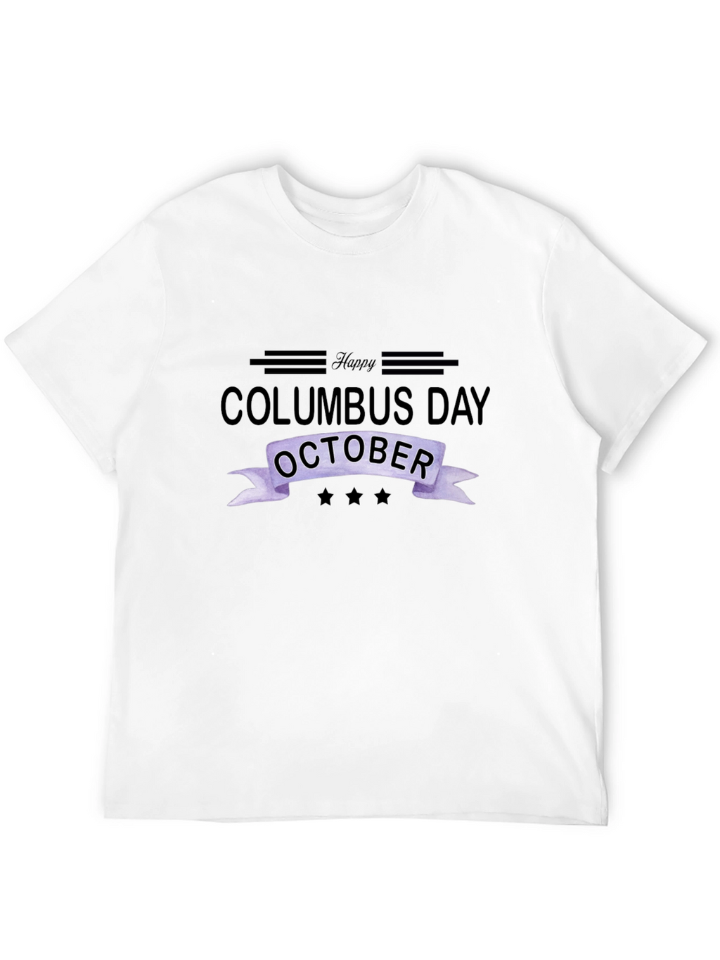 Happy Columbus Day October Black T-Shirt