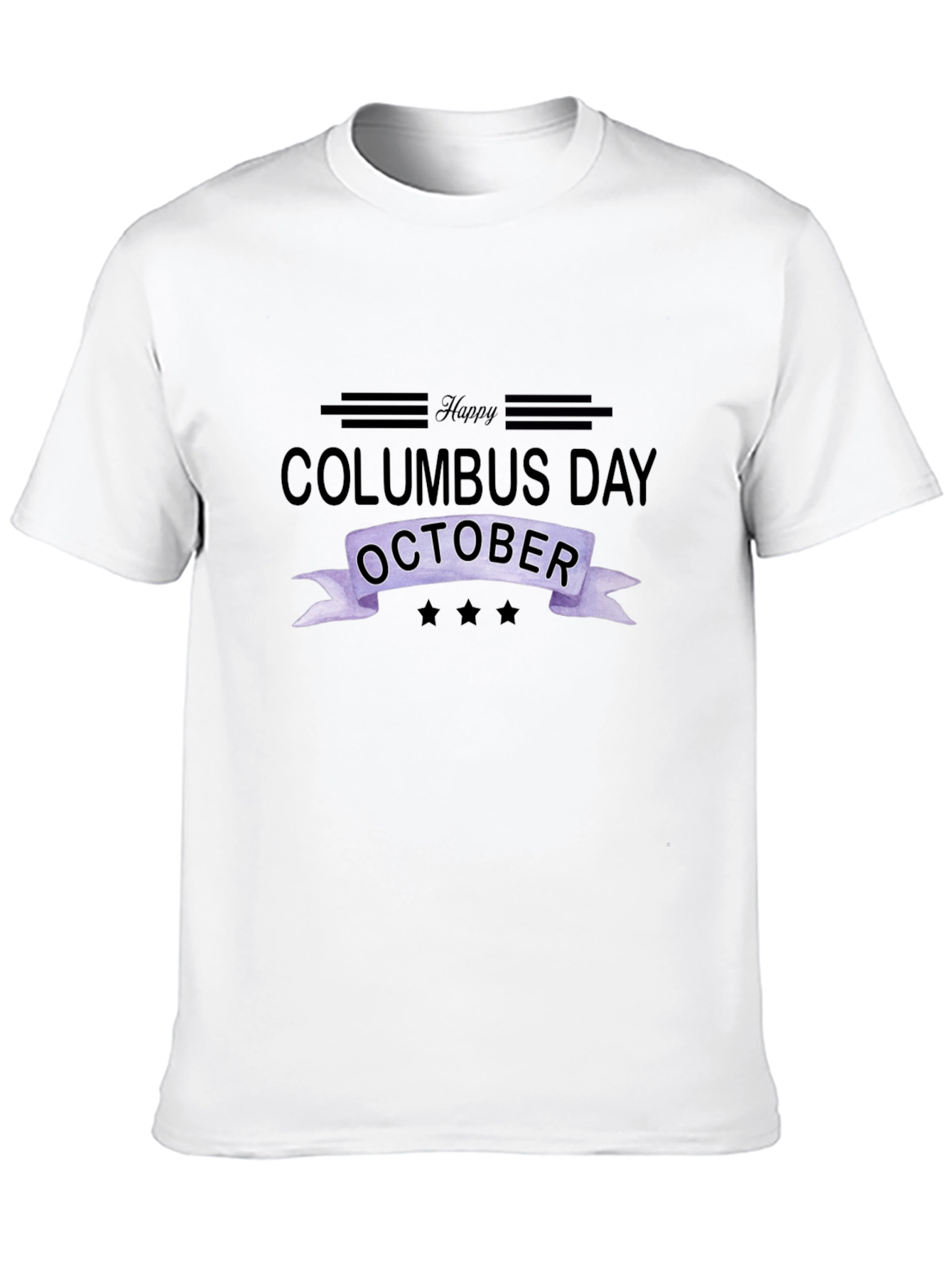 Happy Columbus Day October Black T-Shirt