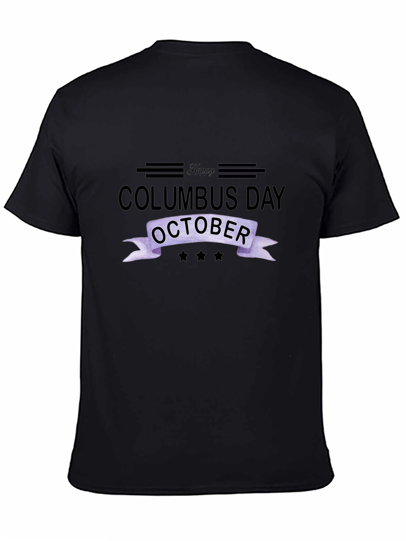 Happy Columbus Day October Black T-Shirt