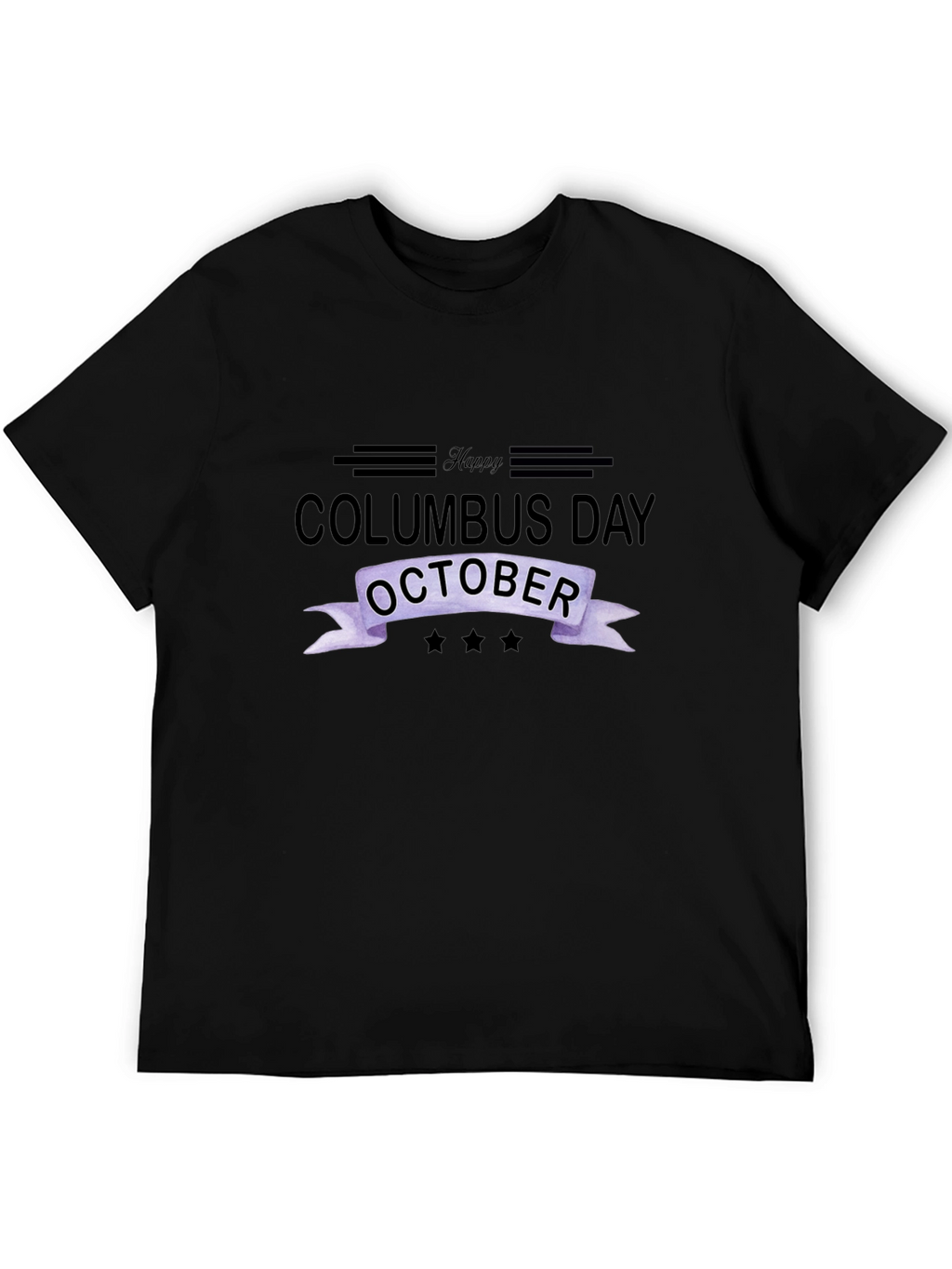 Happy Columbus Day October Black T-Shirt