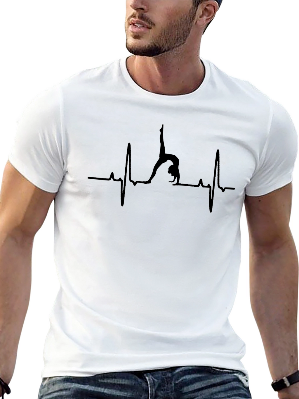 Gymnast Heartbeat Graphic Tee - Black