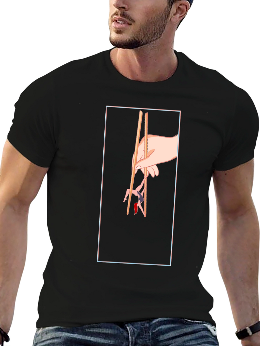 Chopstick Graphic Tee - Unique Hand Design