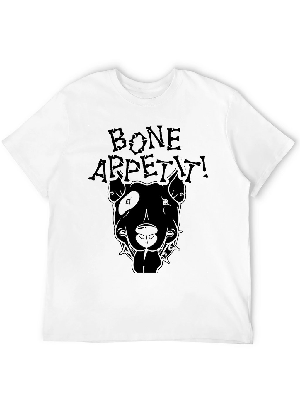 Bone Appetit Dog Graphic Black T-Shirt