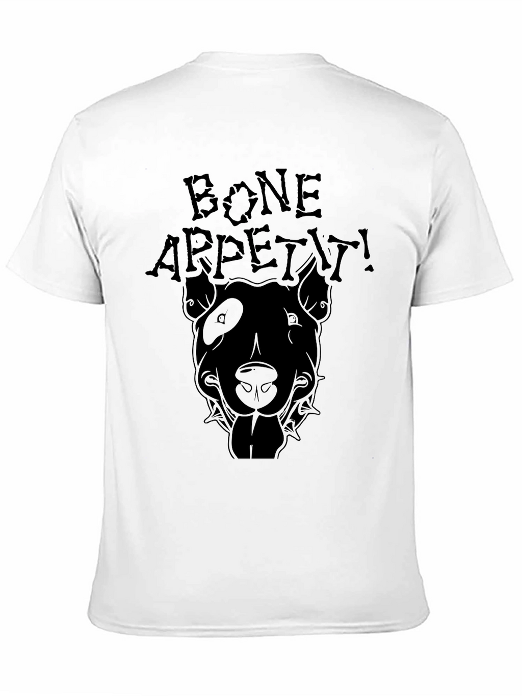 Bone Appetit Dog Graphic Black T-Shirt