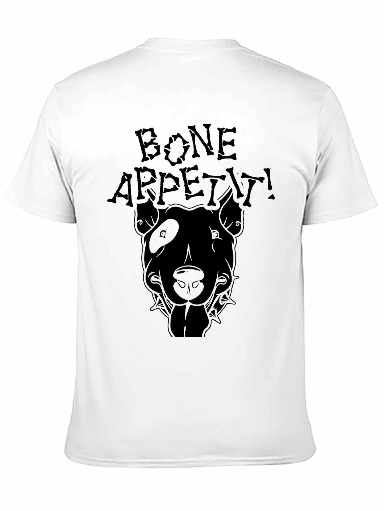 Bone Appetit Dog Graphic Black T-Shirt