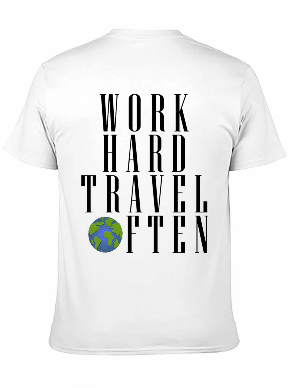 Work Hard Travel Often Black Graphic Tee
