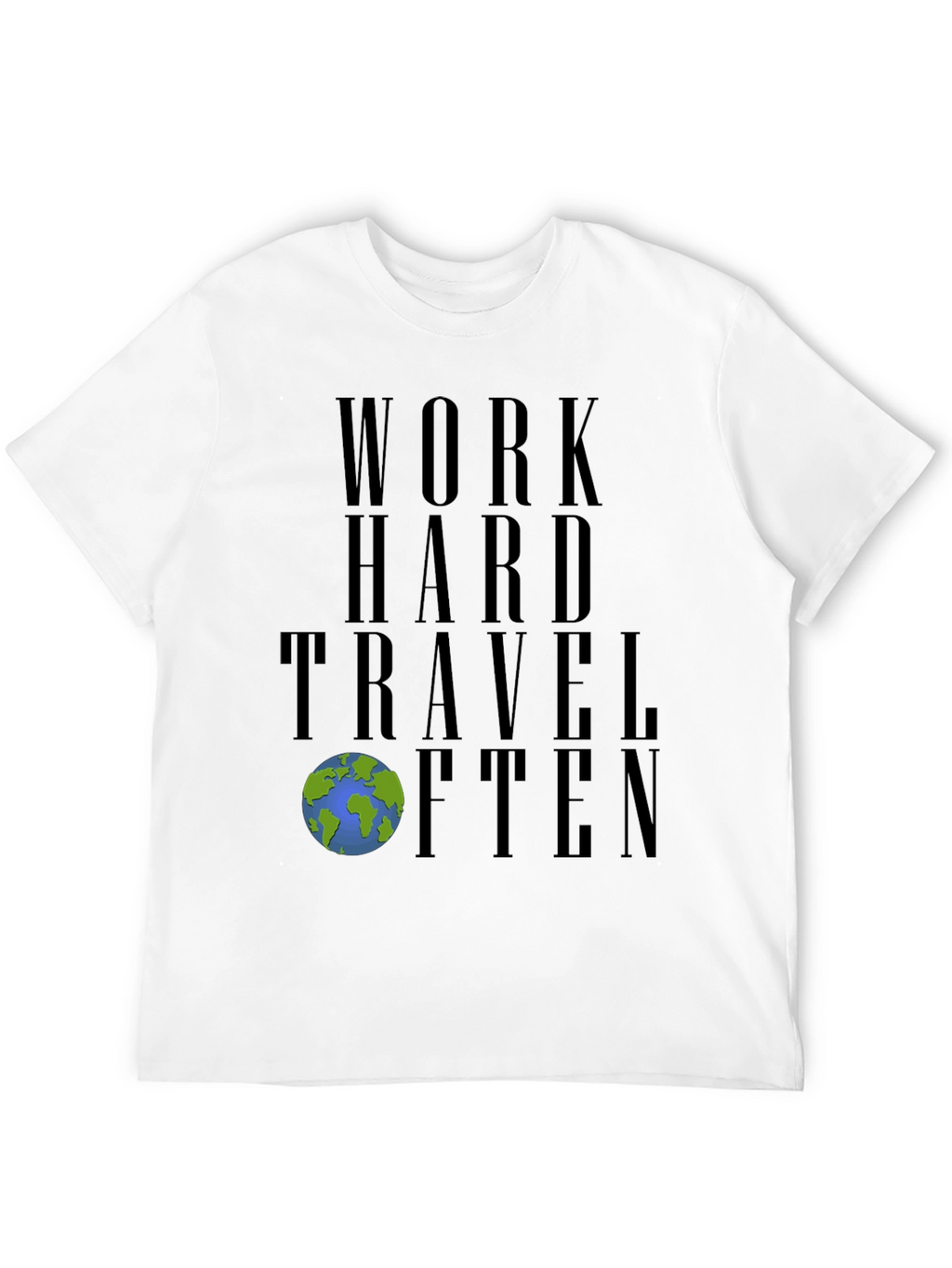 Work Hard Travel Often Black Graphic Tee