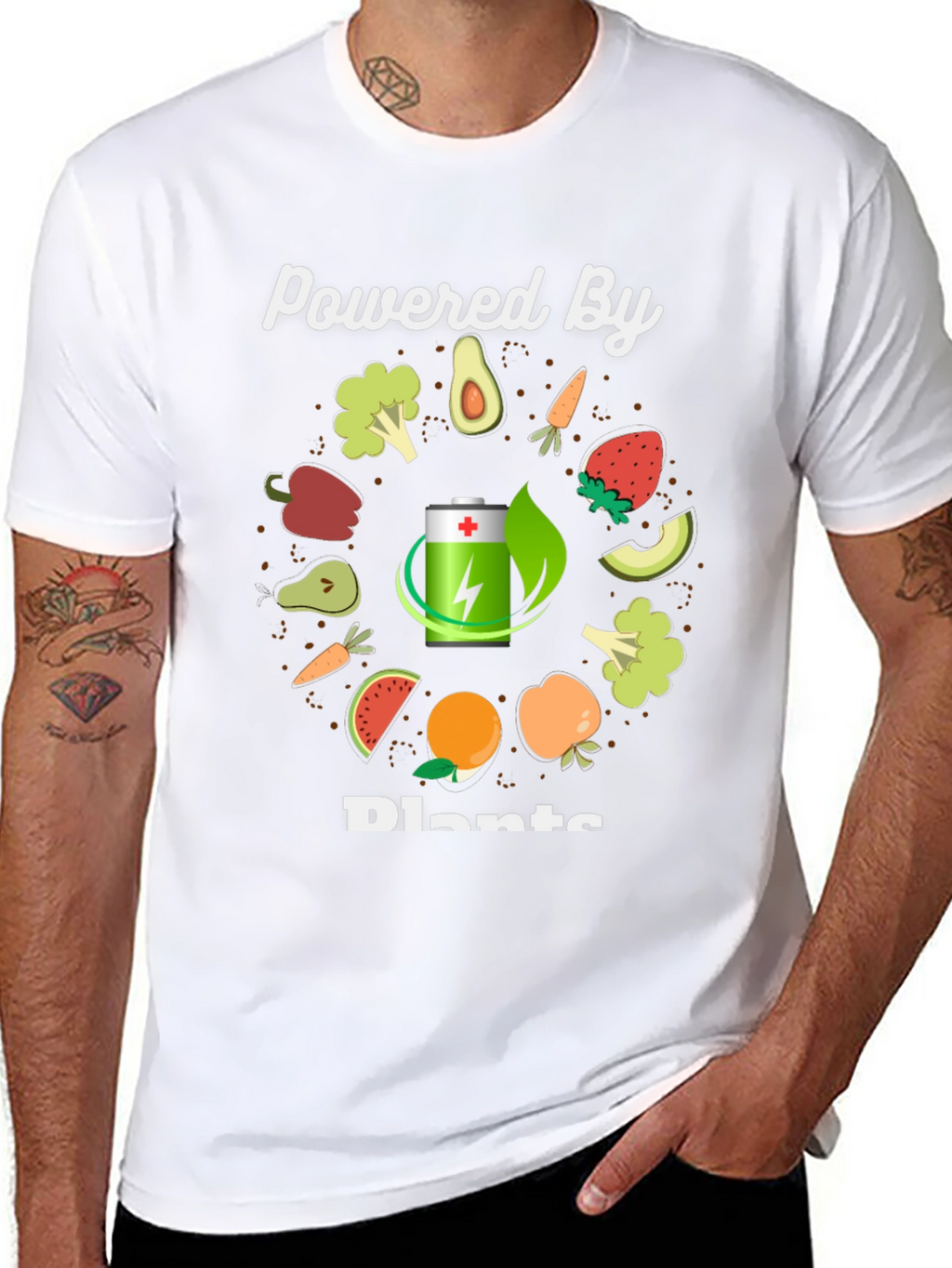 Powered By Plants T-Shirt - Vegan Graphic Tee