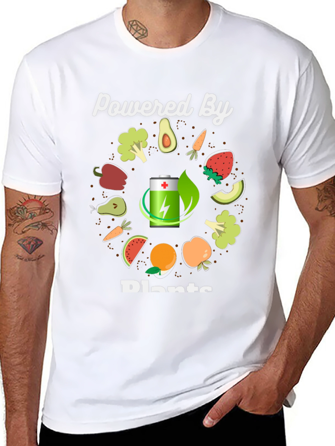 Powered By Plants T-Shirt - Vegan Graphic Tee
