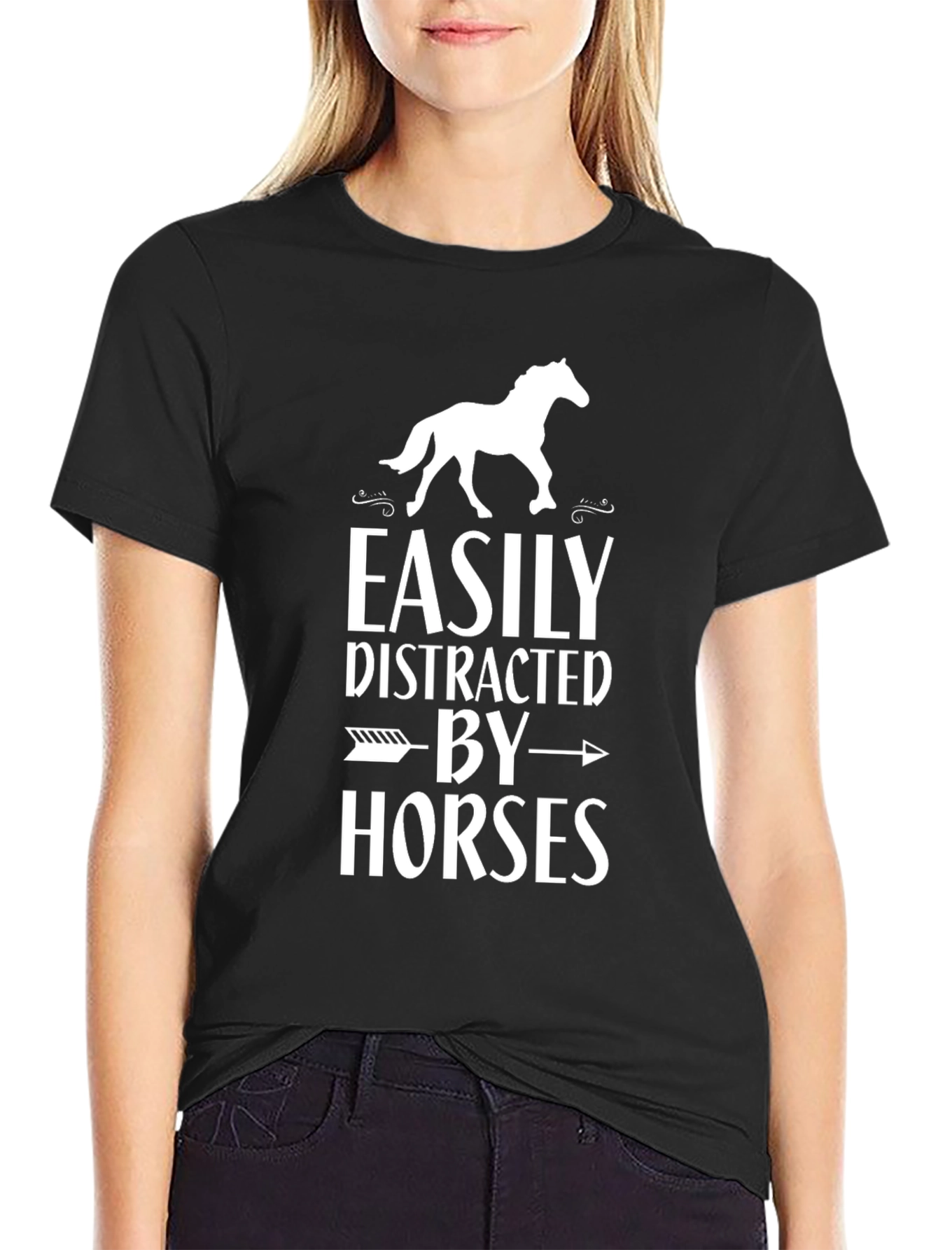 Easily Distracted By Horses Graphic T-Shirt