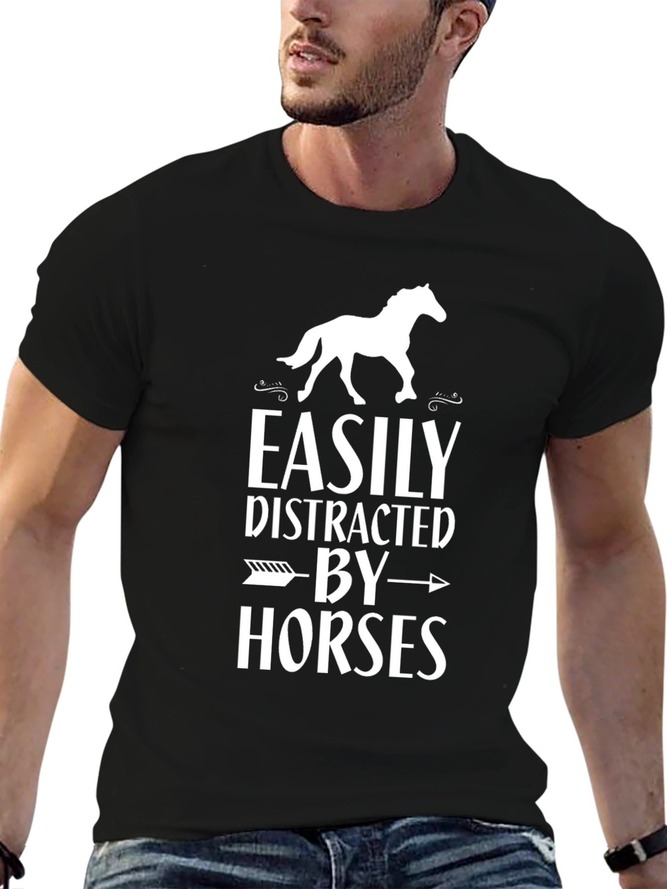 Easily Distracted By Horses Graphic T-Shirt