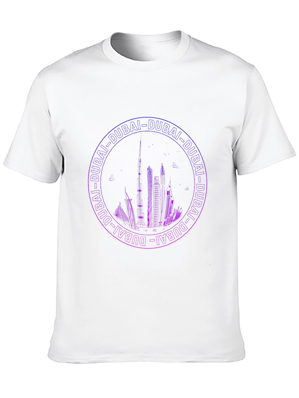 Dubai Skyline Graphic Print Black T-Shirt