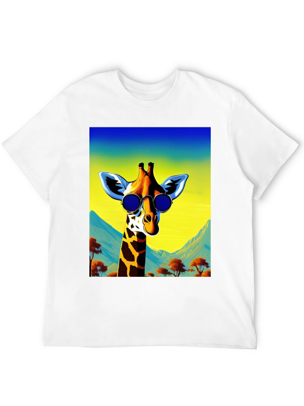 Cool Giraffe Graphic Tee - Black Cotton Shirt