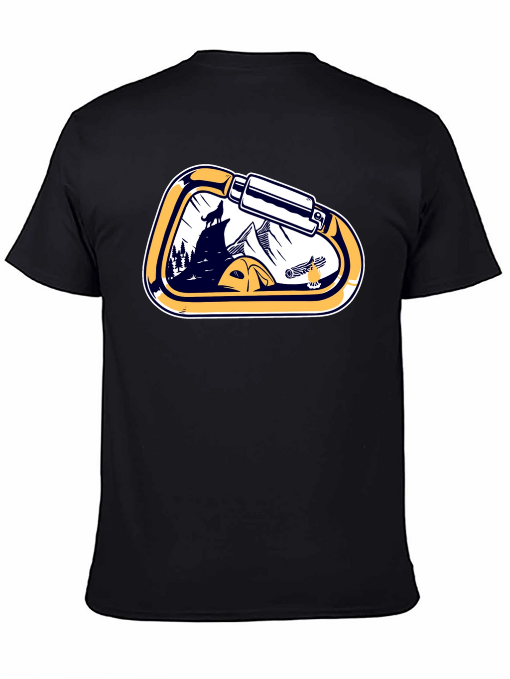 Outdoor Adventure Carabiner Camping Black T-Shirt