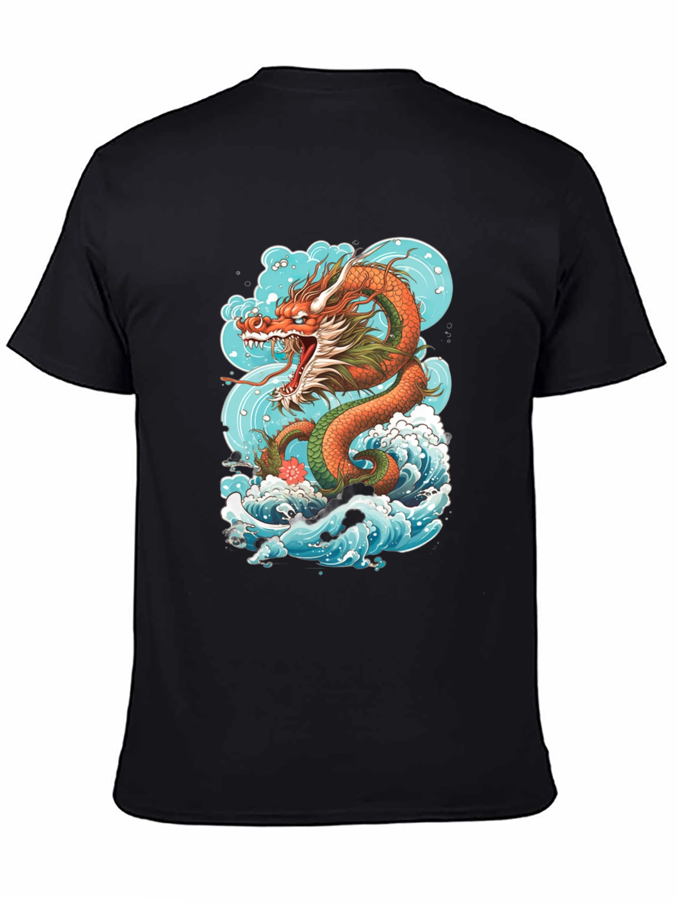 Dragon Wave Graphic Tee - Premium Cotton