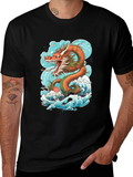 Dragon Wave Graphic Tee - Premium Cotton
