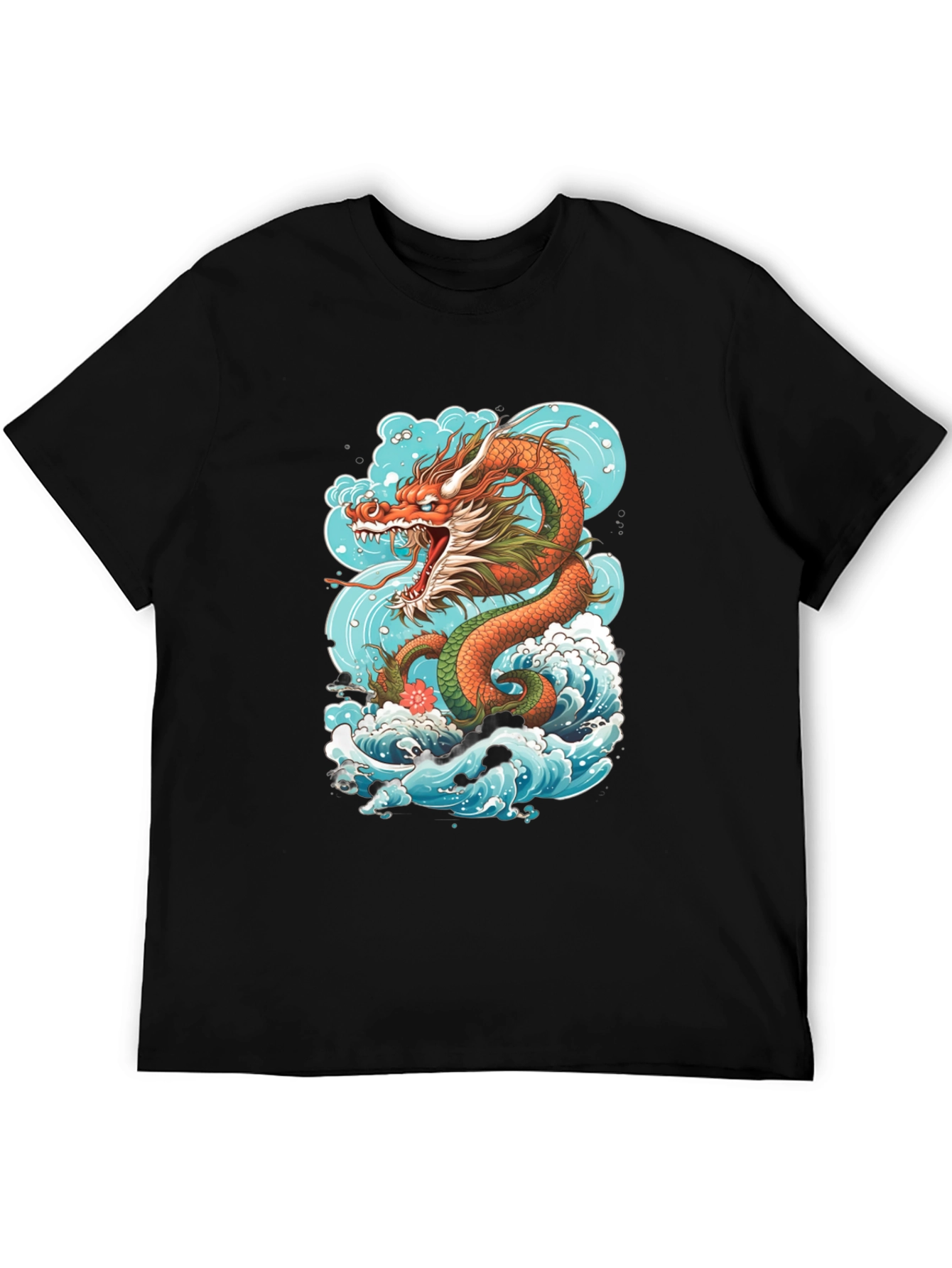 Dragon Wave Graphic Tee - Premium Cotton