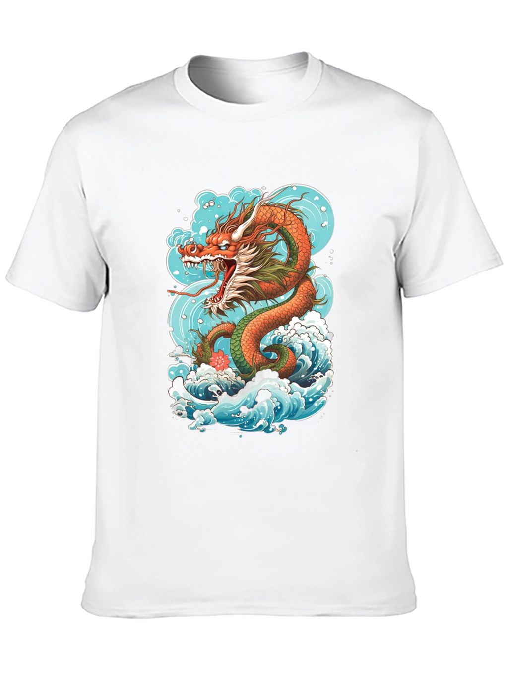 Dragon Wave Graphic Tee - Premium Cotton