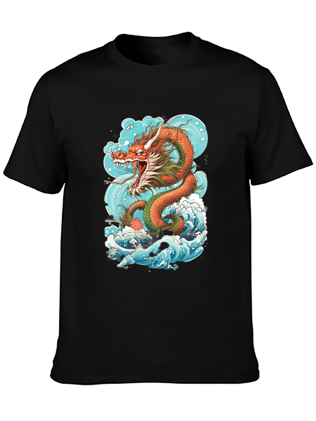 Dragon Wave Graphic Tee - Premium Cotton
