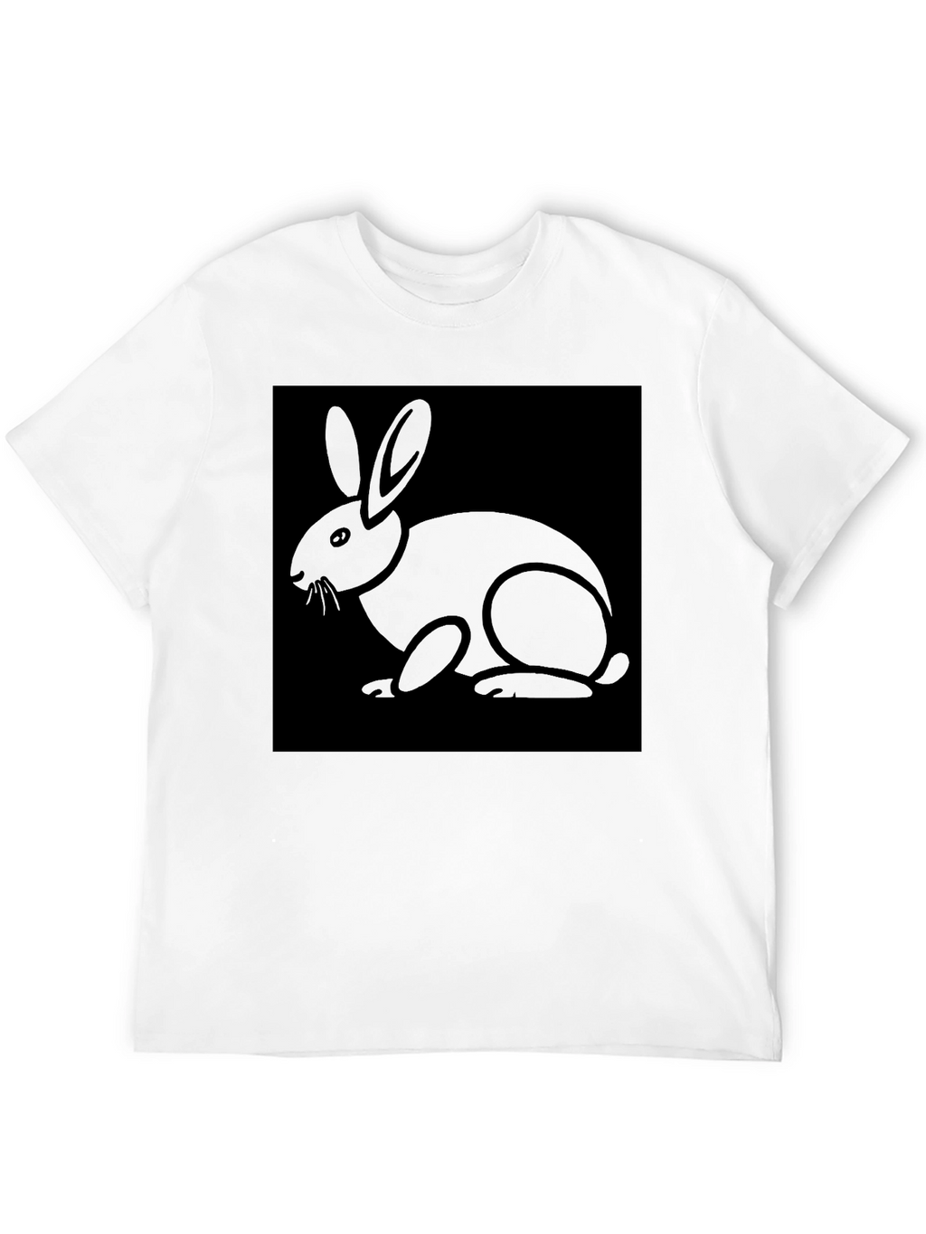 Rabbit Graphic Tee - Black Cotton Blend Shirt