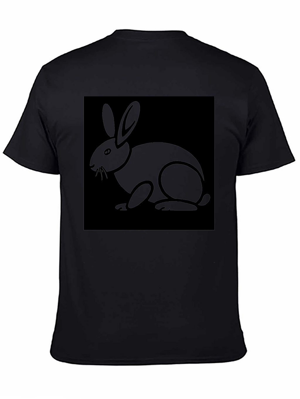 Rabbit Graphic Tee - Black Cotton Blend Shirt