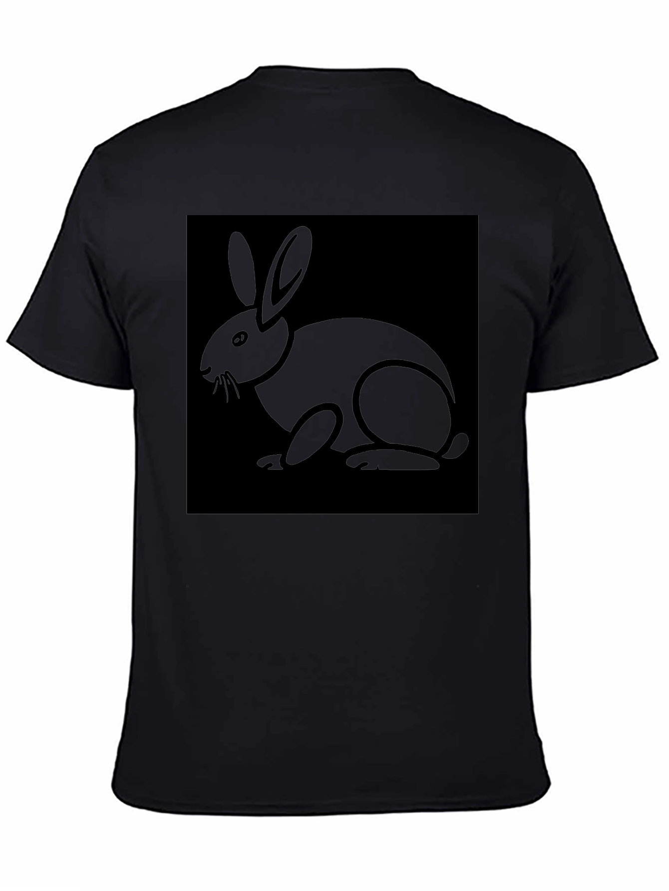 Rabbit Graphic Tee - Black Cotton Blend Shirt
