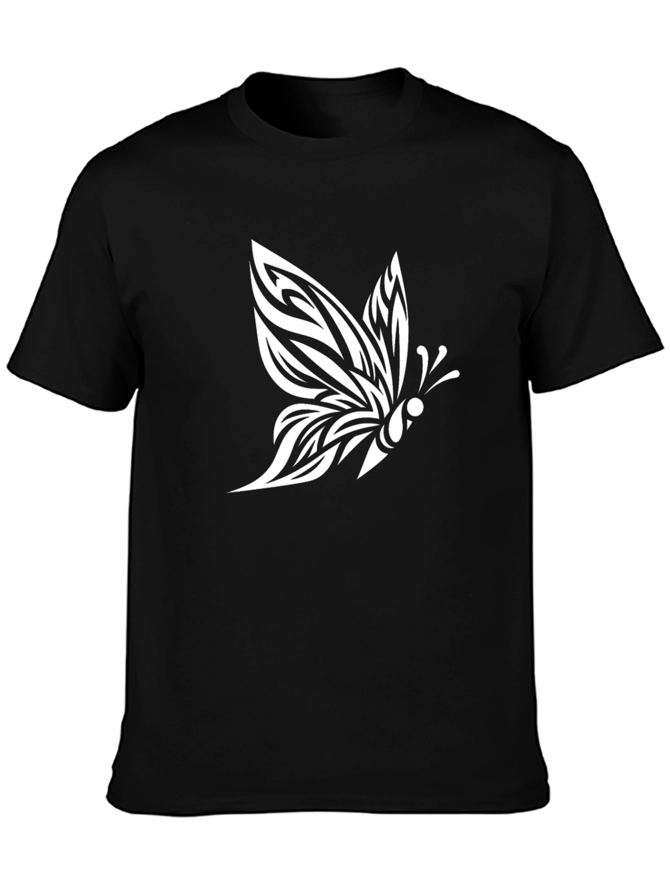 Butterfly Graphic Tee - Black Short Sleeve T-Shirt