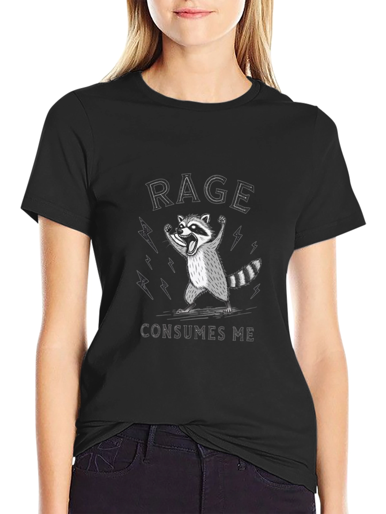 Rage Consumes Me Raccoon Graphic Tee