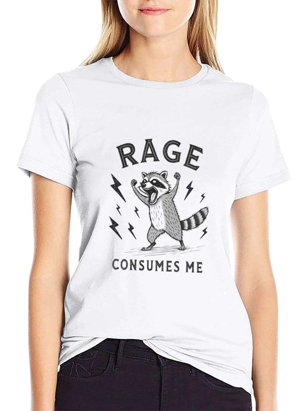 Rage Consumes Me Raccoon Graphic Tee