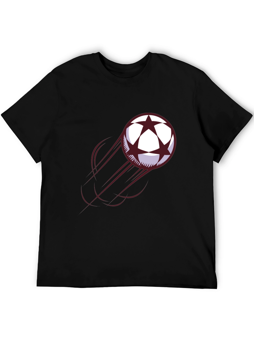 Stylish Soccer Ball Graphic Tee - Black