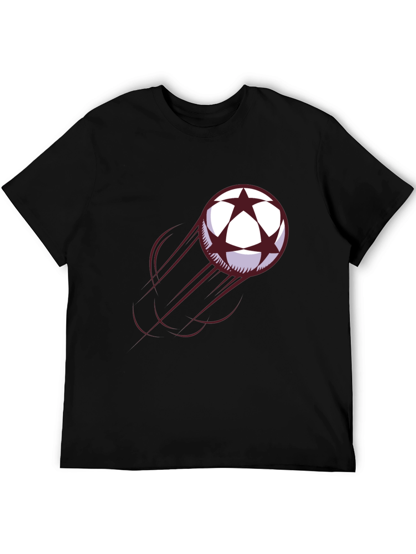 Stylish Soccer Ball Graphic Tee - Black