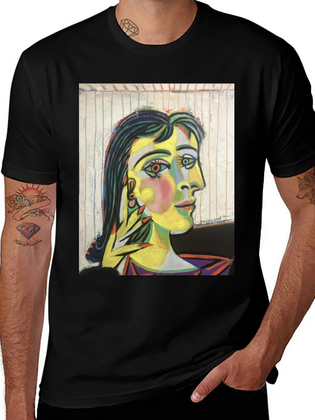 Abstract Art Graphic Tee - Picasso Style Portrait