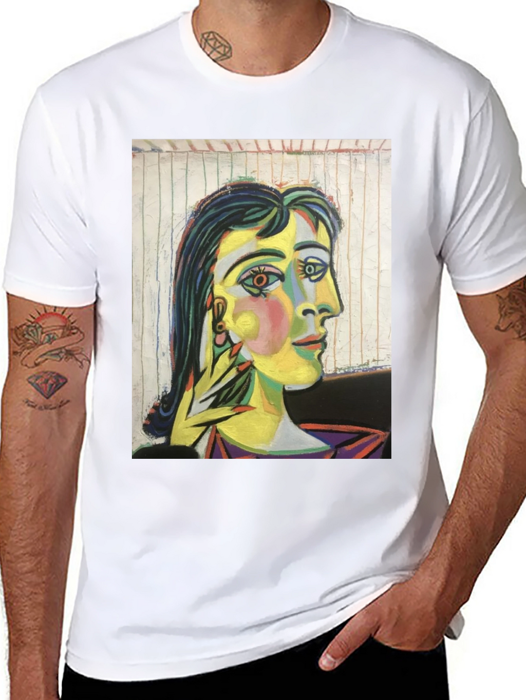 Abstract Art Graphic Tee - Picasso Style Portrait