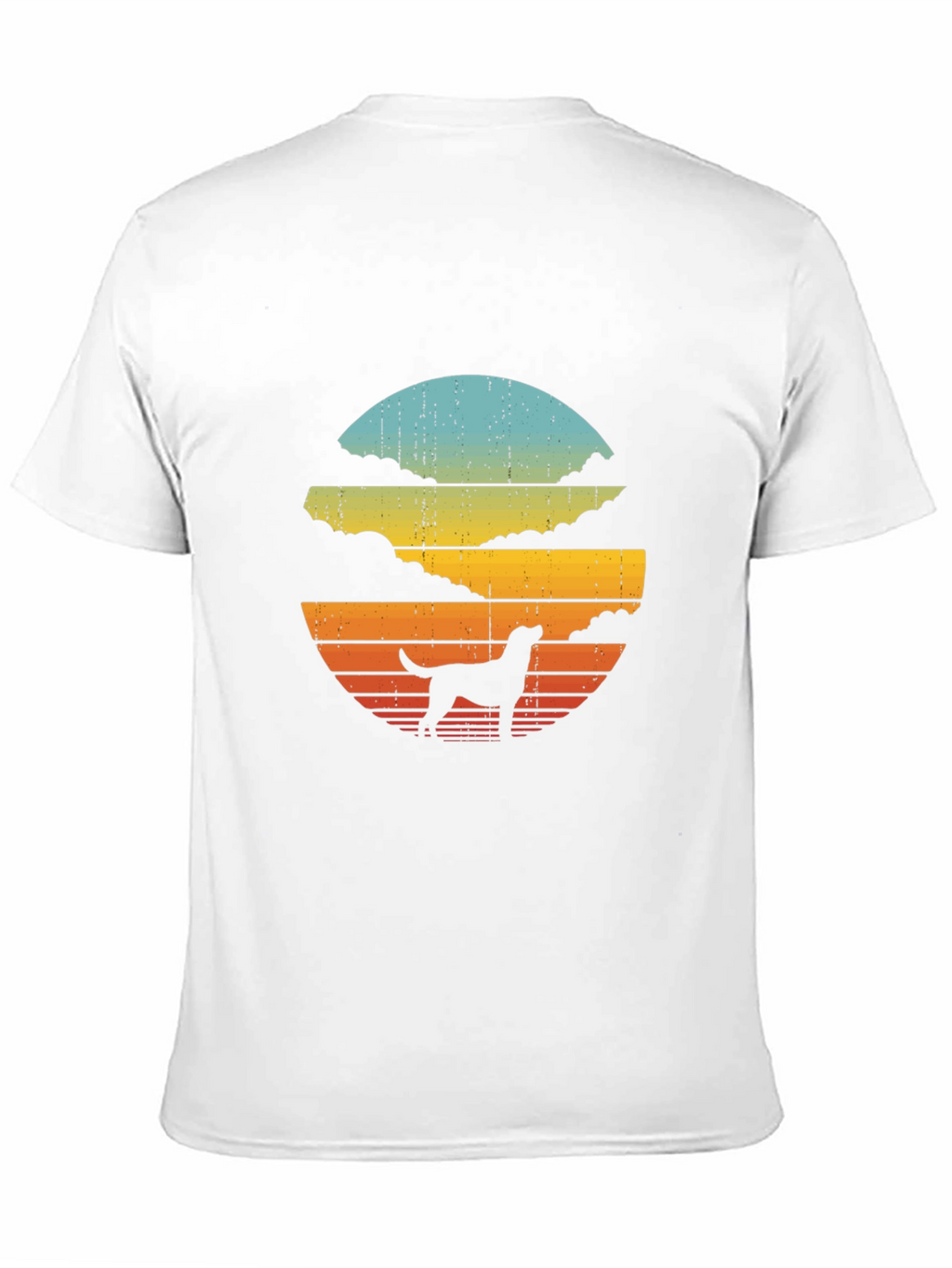 Retro Dog Sunset Graphic Tee - Black