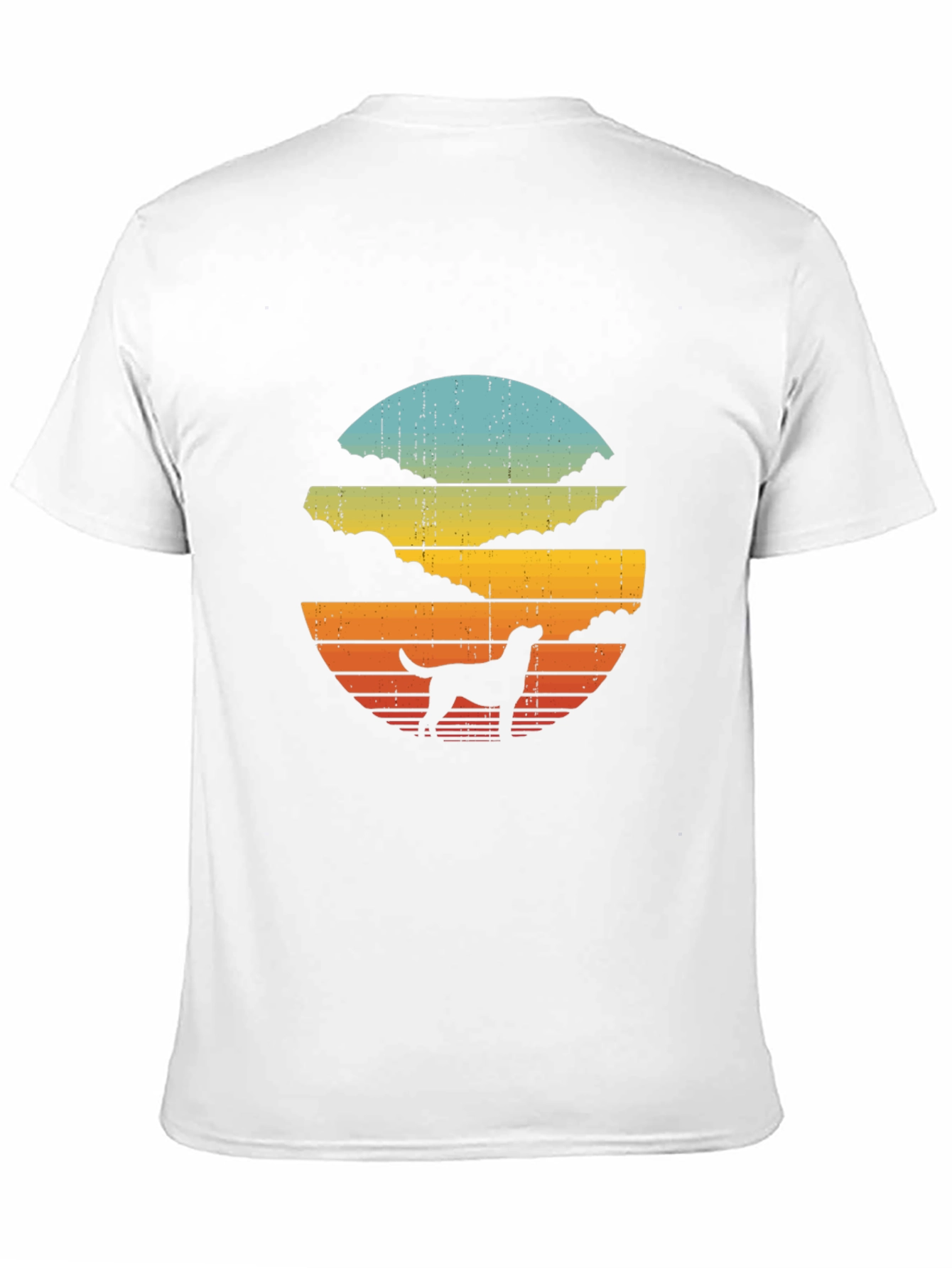 Retro Dog Sunset Graphic Tee - Black