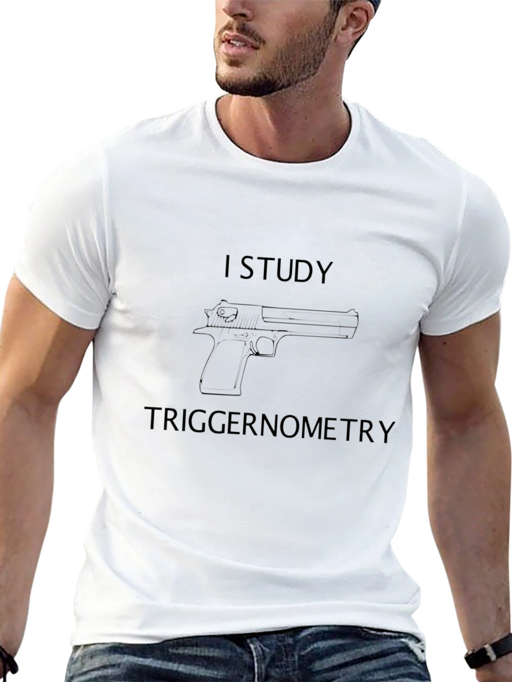 I Study Triggernometry Black Graphic T-Shirt