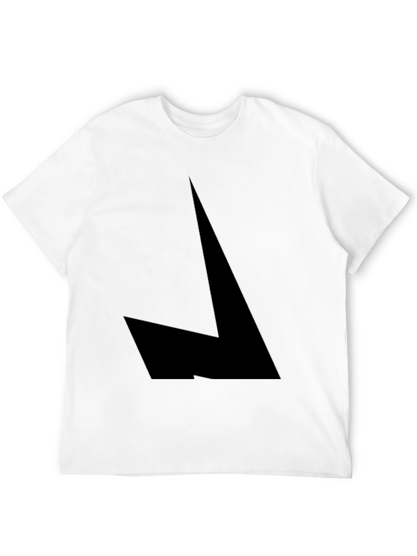 Mens Black Geometric Graphic Tee - Modern Style