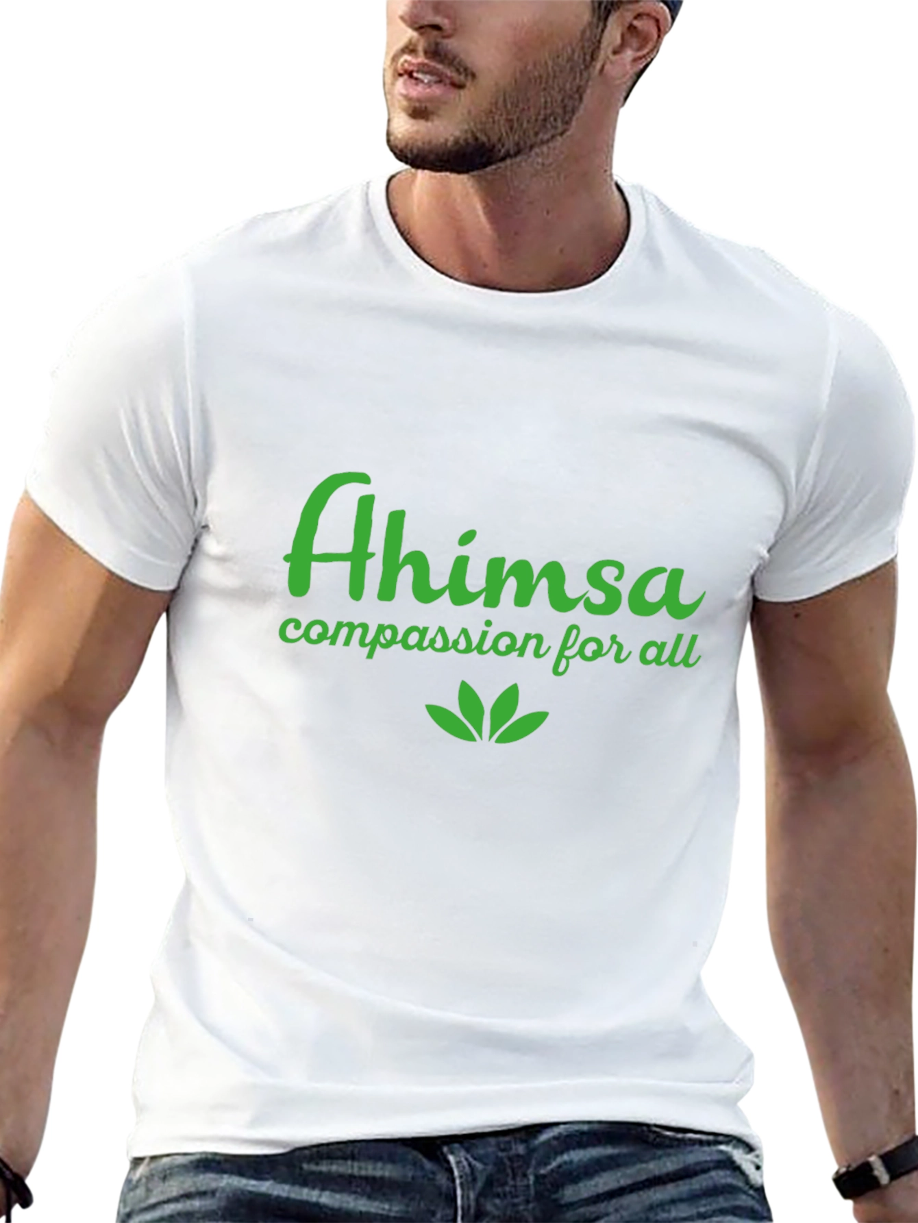 Ahimsa Black T-Shirt - Compassion for All