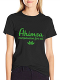 Ahimsa Black T-Shirt - Compassion for All