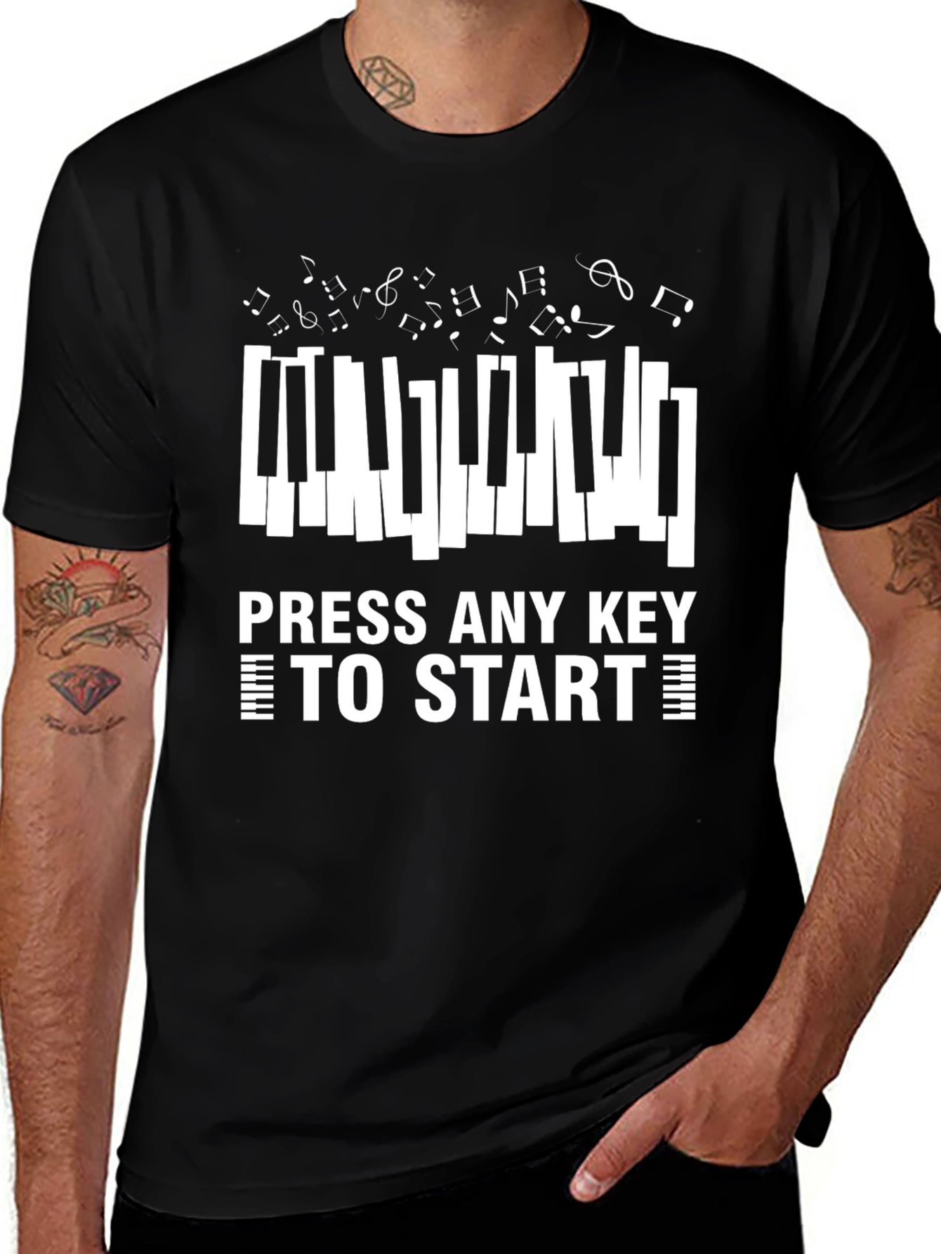 Press Any Key to Start Piano T-Shirt