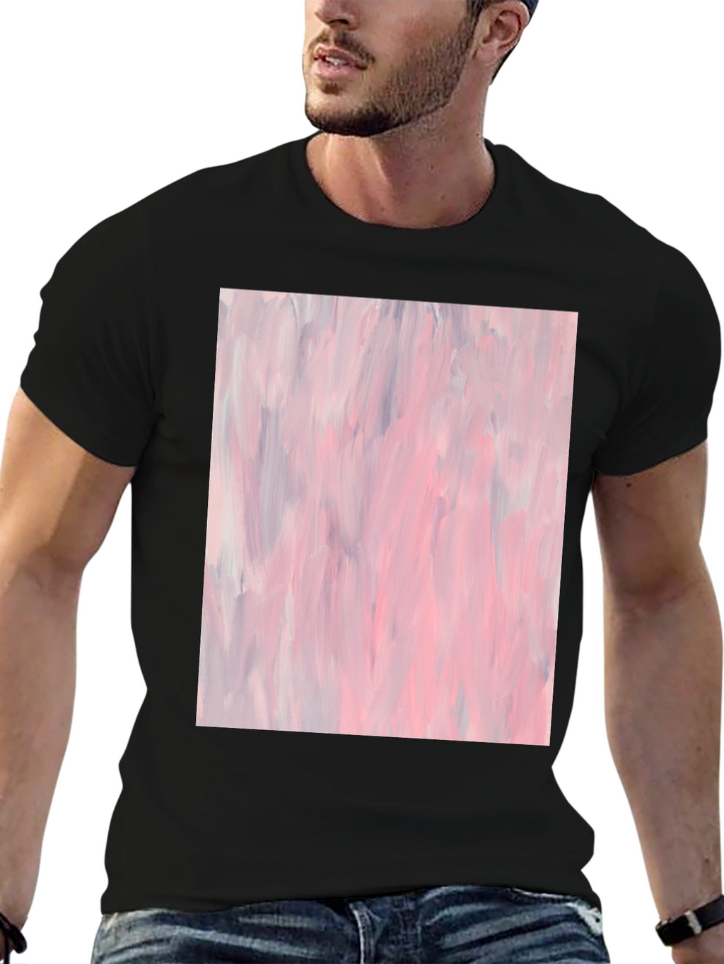 Abstract Art Black Cotton T-Shirt