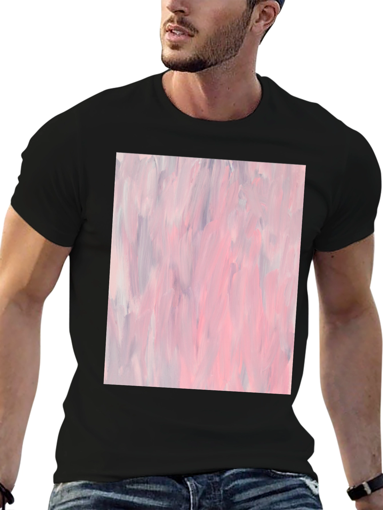 Abstract Art Black Cotton T-Shirt