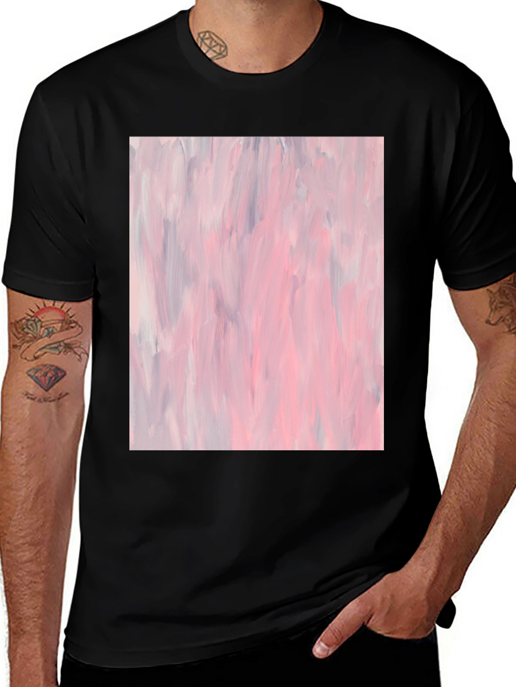 Abstract Art Black Cotton T-Shirt