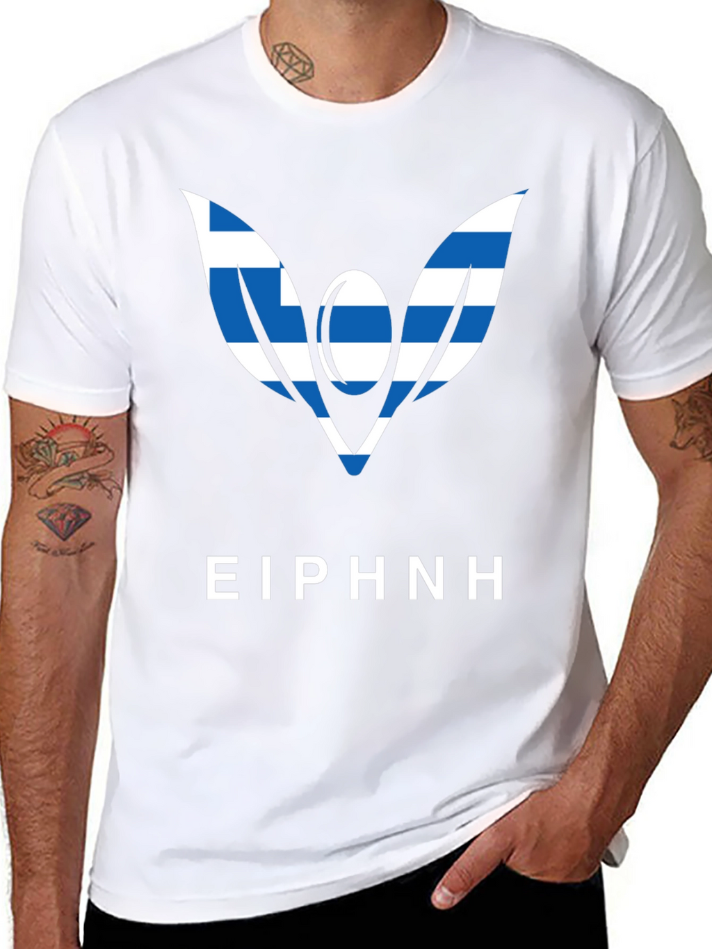 Greek Peace Dove Graphic Tee - Unisex Black T-Shirt