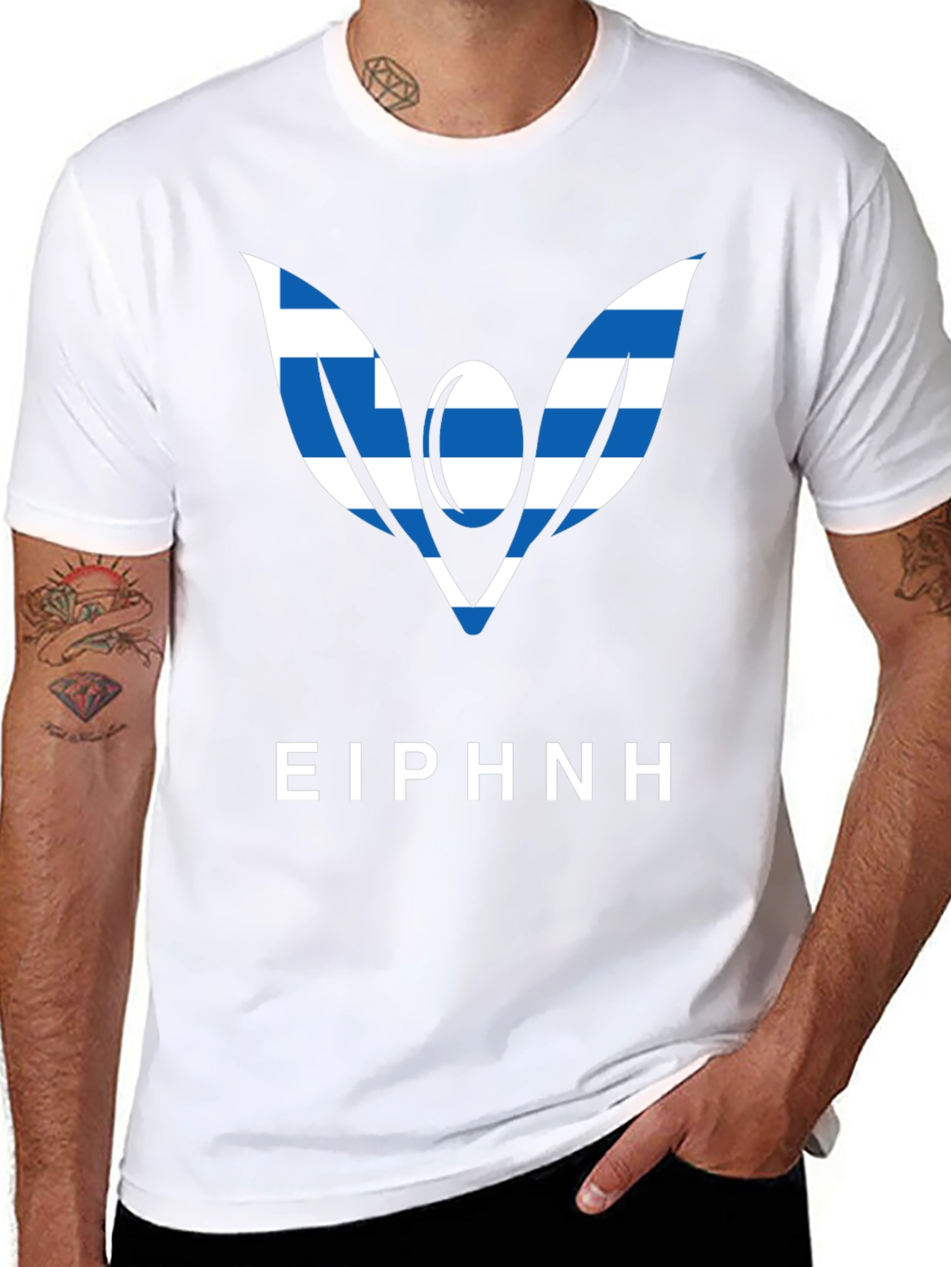 Greek Peace Dove Graphic Tee - Unisex Black T-Shirt