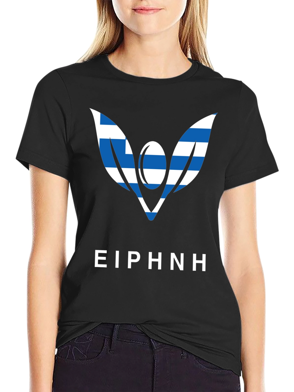 Greek Peace Dove Graphic Tee - Unisex Black T-Shirt